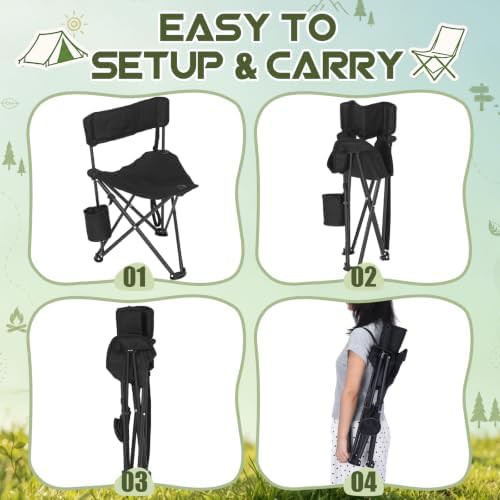 Tripod camping stools with backrest 4-pack — photo 5