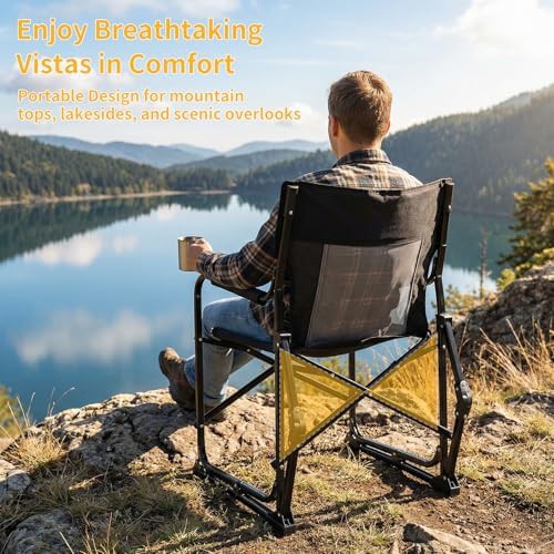 Black mesh rocking chair with waterproof armrests — photo 4