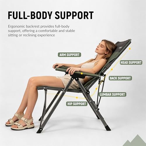 Oversized Green Three Position Camping Chair — photo 4