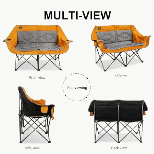 Orange padded double loveseat garden sofa — photo 5