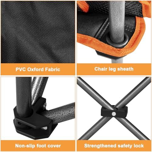 Orange two person folding camping couch — photo 5