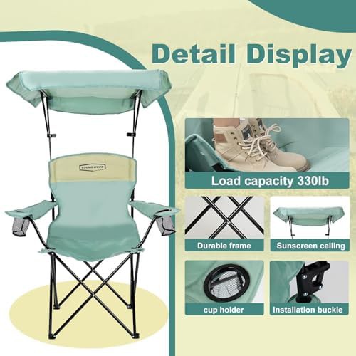 Oversized Blue Canopy Beach Chair — photo 3