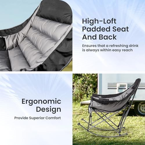 Oversized padded black and gray rocker — photo 4