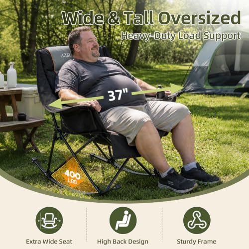 Black oversized rocking camping chair — photo 4