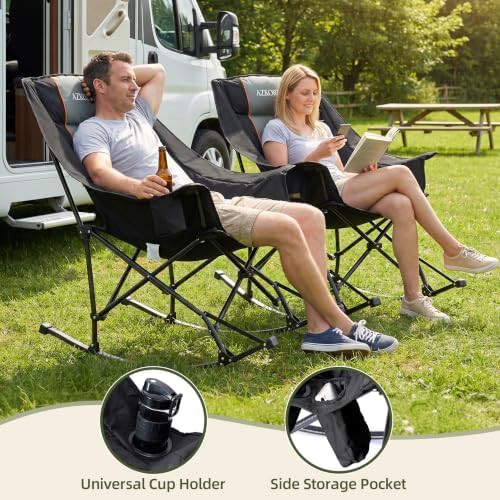 Black oversized rocking camping chair — photo 5