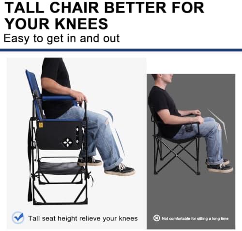 Blue portable high bar stool camping chairs — photo 3