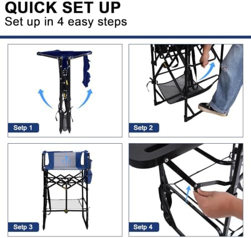 Blue portable high bar stool camping chairs — photo 4