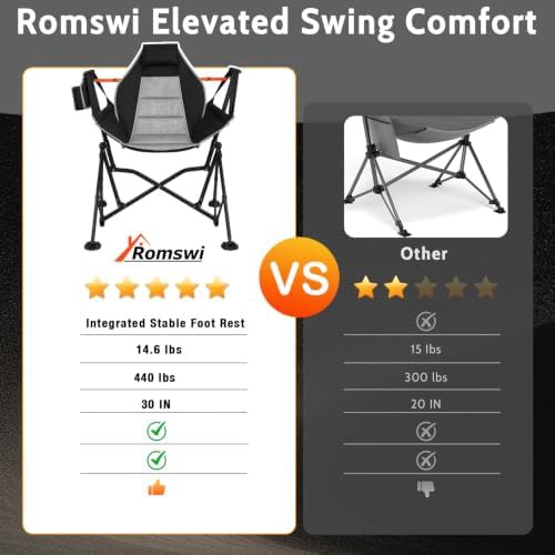 Black swinging hammock chair without footrest — photo 5