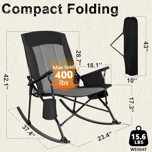 Padded rocking chair with high back — photo 3