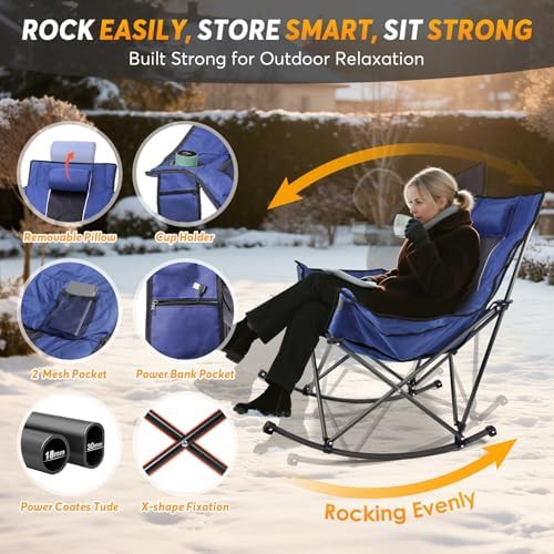Heated Padded Rocking Camping Chair — photo 4