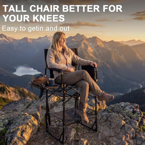 Tall folding director chairs with side tables — photo 4