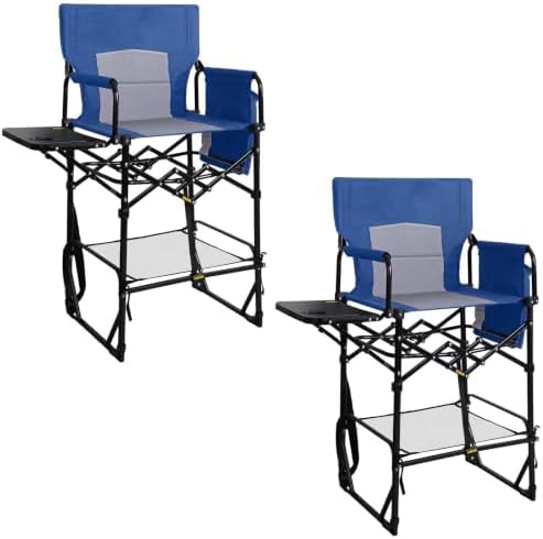 Extra tall blue director chairs two pack