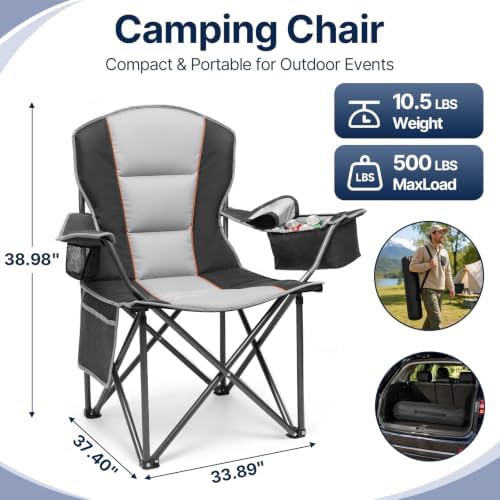 Oversized Heavy Duty Black Folding Chair — photo 3