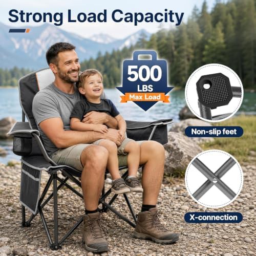 Oversized Heavy Duty Black Folding Chair — photo 4