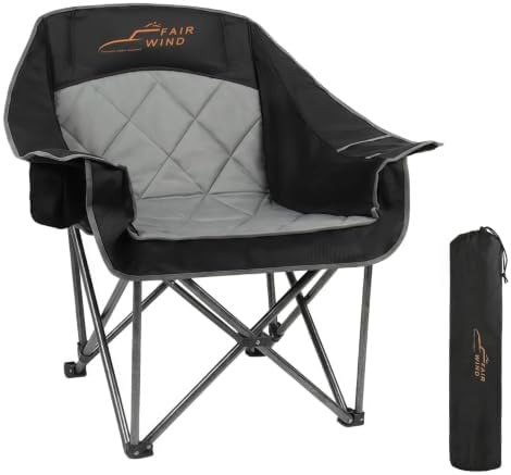 Black portable heavy duty quad fold chair