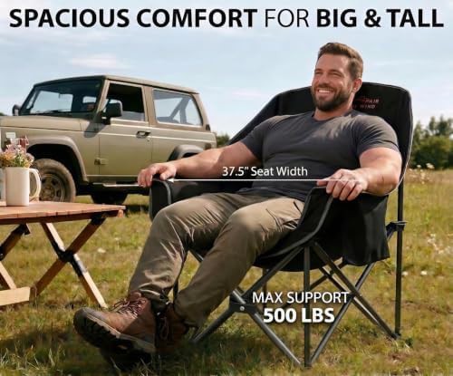 Black portable heavy duty quad fold chair — photo 4
