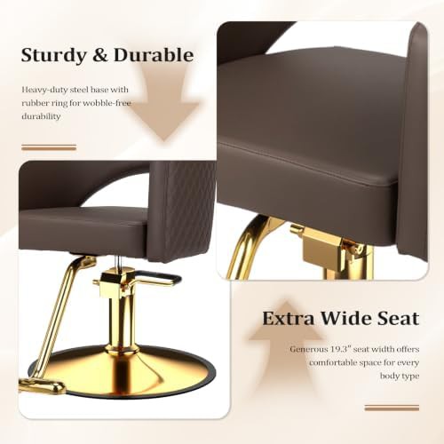 Black Gold Hydraulic Styling Chair — photo 4