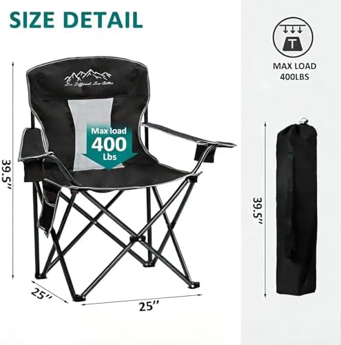 Portable Mesh Folding Chair in Black — photo 3